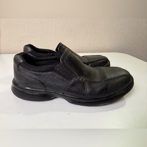 Clarks Bradley Black Tumbled Leather Comfort Step Slip In Shoes 11M